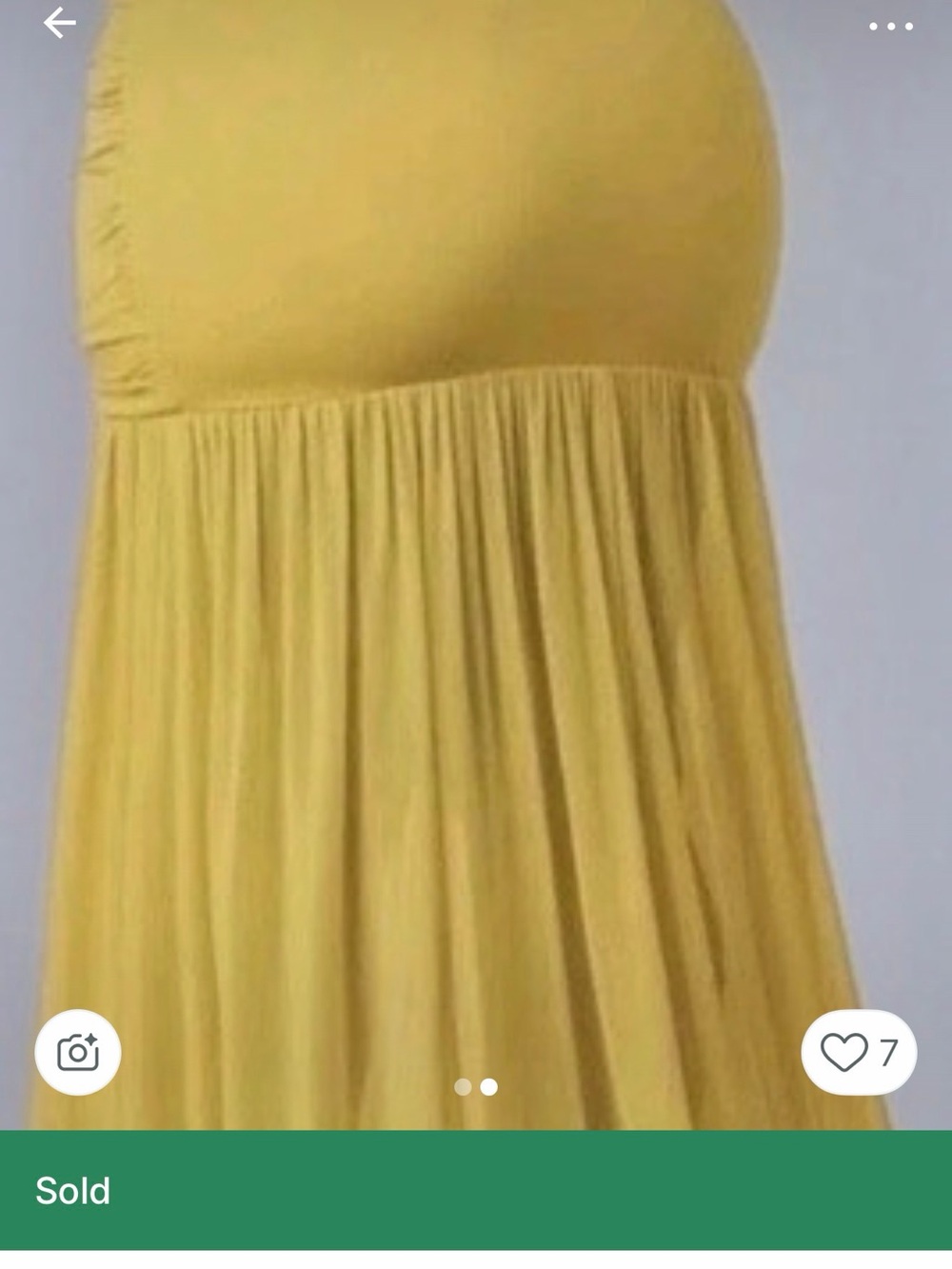 Shein Women’s Yellow Flowy Halter Top Dress With Ruched Hips and Sheer Bottom